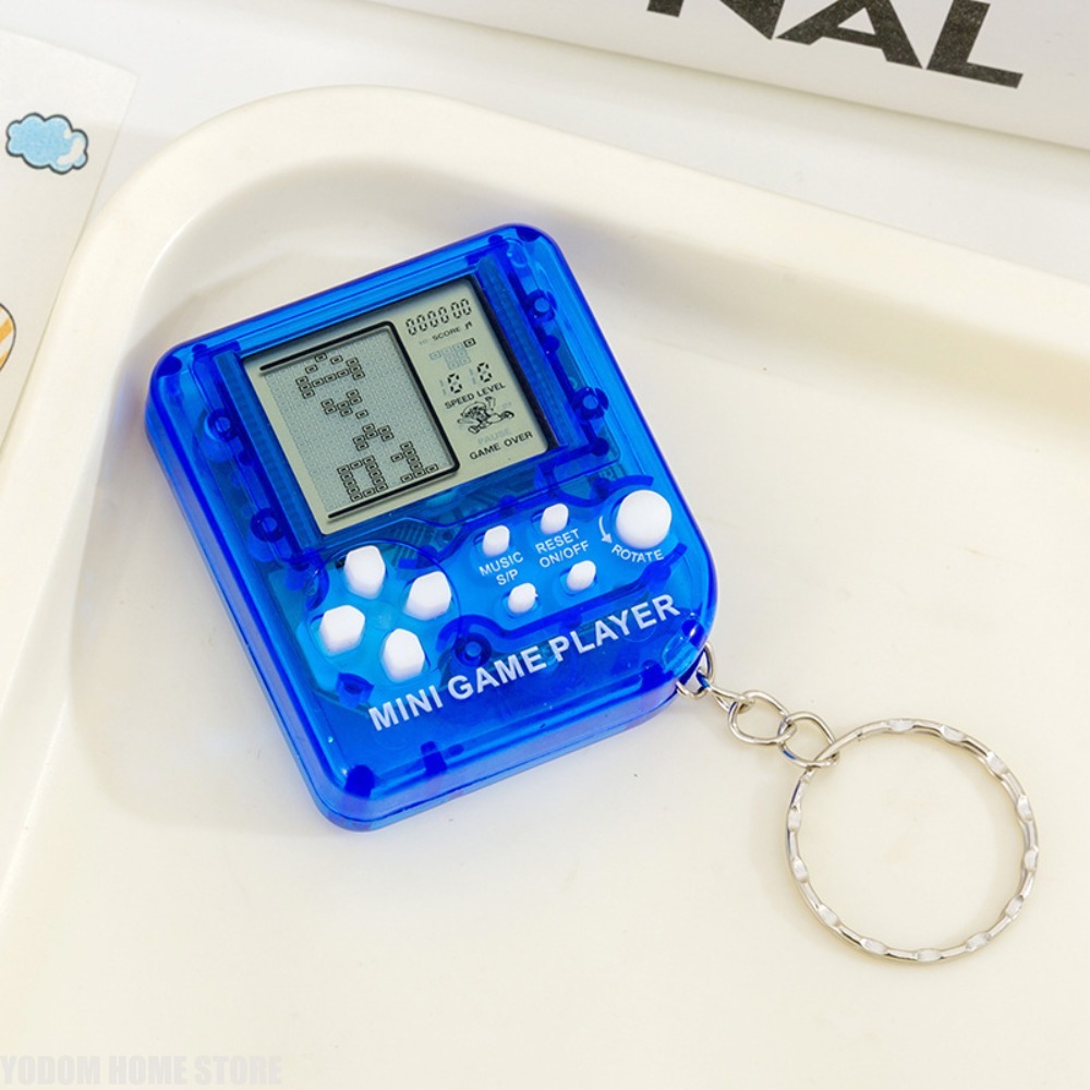 Gaming Console Keychain - เครื่องเล่นเกมพกพา Tetris สไตล์คลาสสิกย้อนยุค พร้อมพวงกุญแจและจี้เกมขนาดเล็ก เหมาะสำหรับเป็นของขวัญวันเกิด